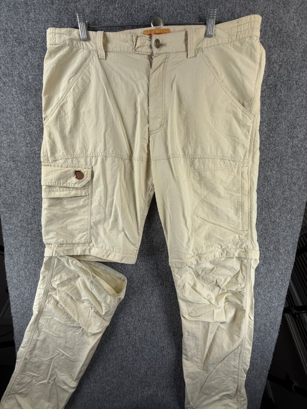 Fjallraven Zip Off Cape Town MT Convertible Hiking Pants Men 54 Beige ACTL 39X36